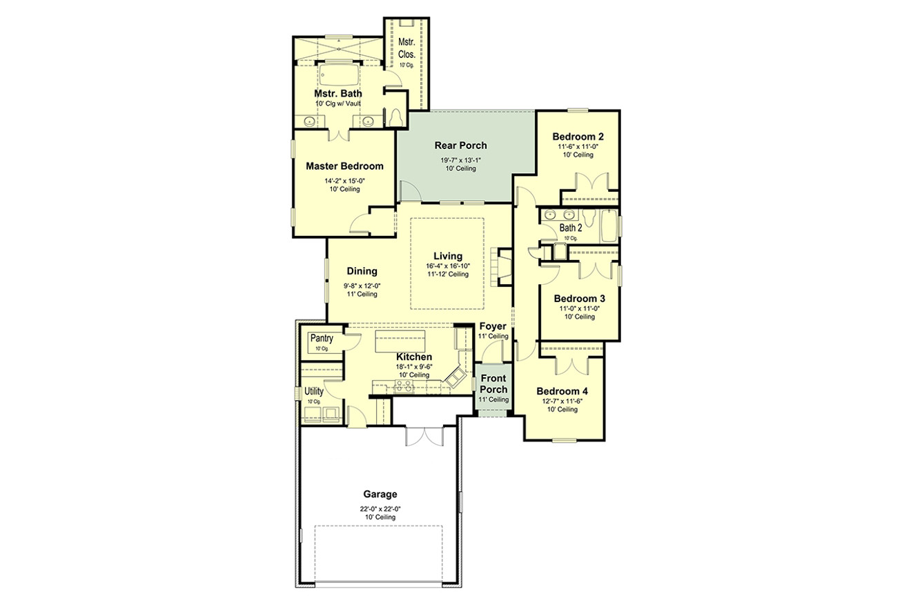 European House Plan - 82916 - 1st Floor Plan