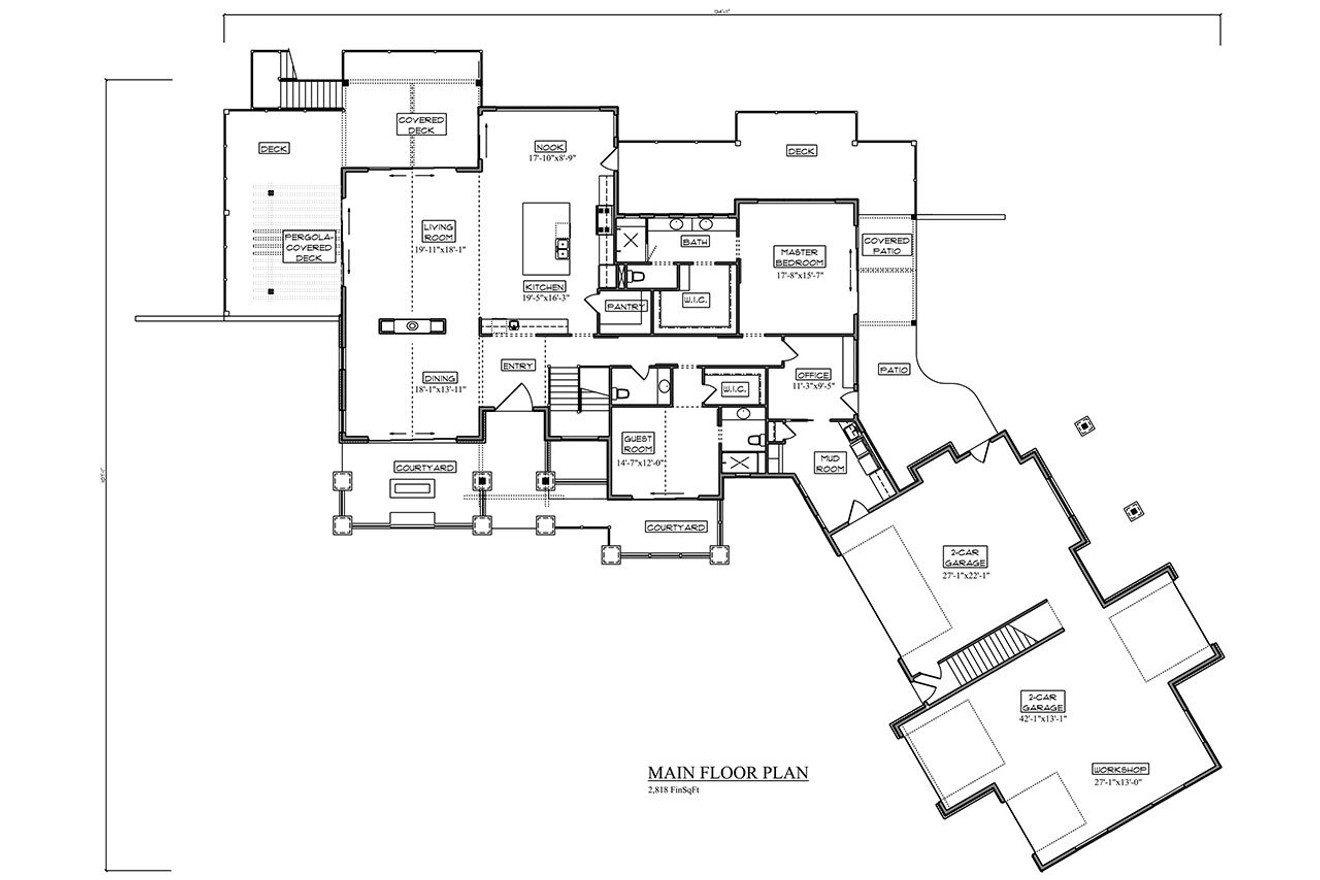 Lodge Style House Plan - Daniels Park 82960 - 1st Floor Plan
