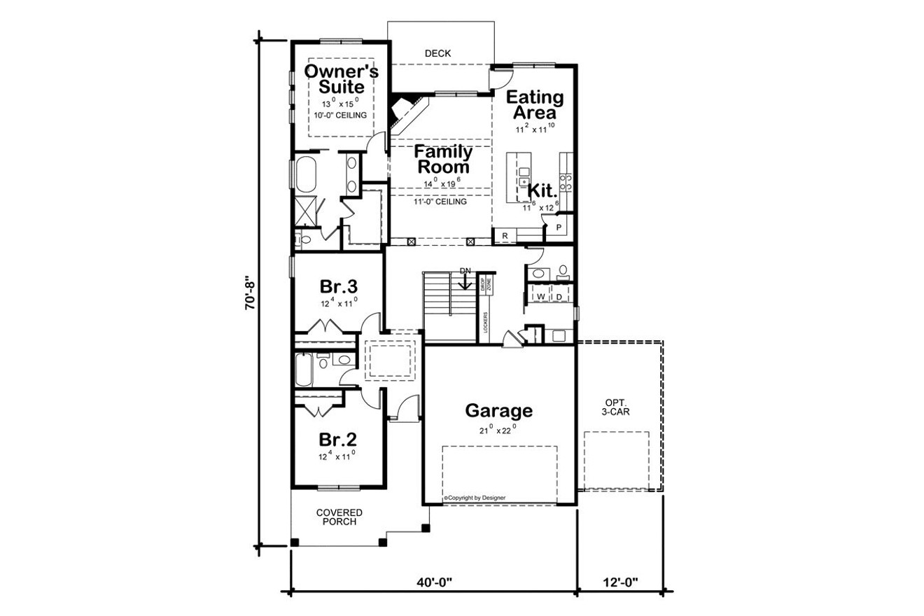 Craftsman House Plan - Jolene Falls 83041 - 1st Floor Plan