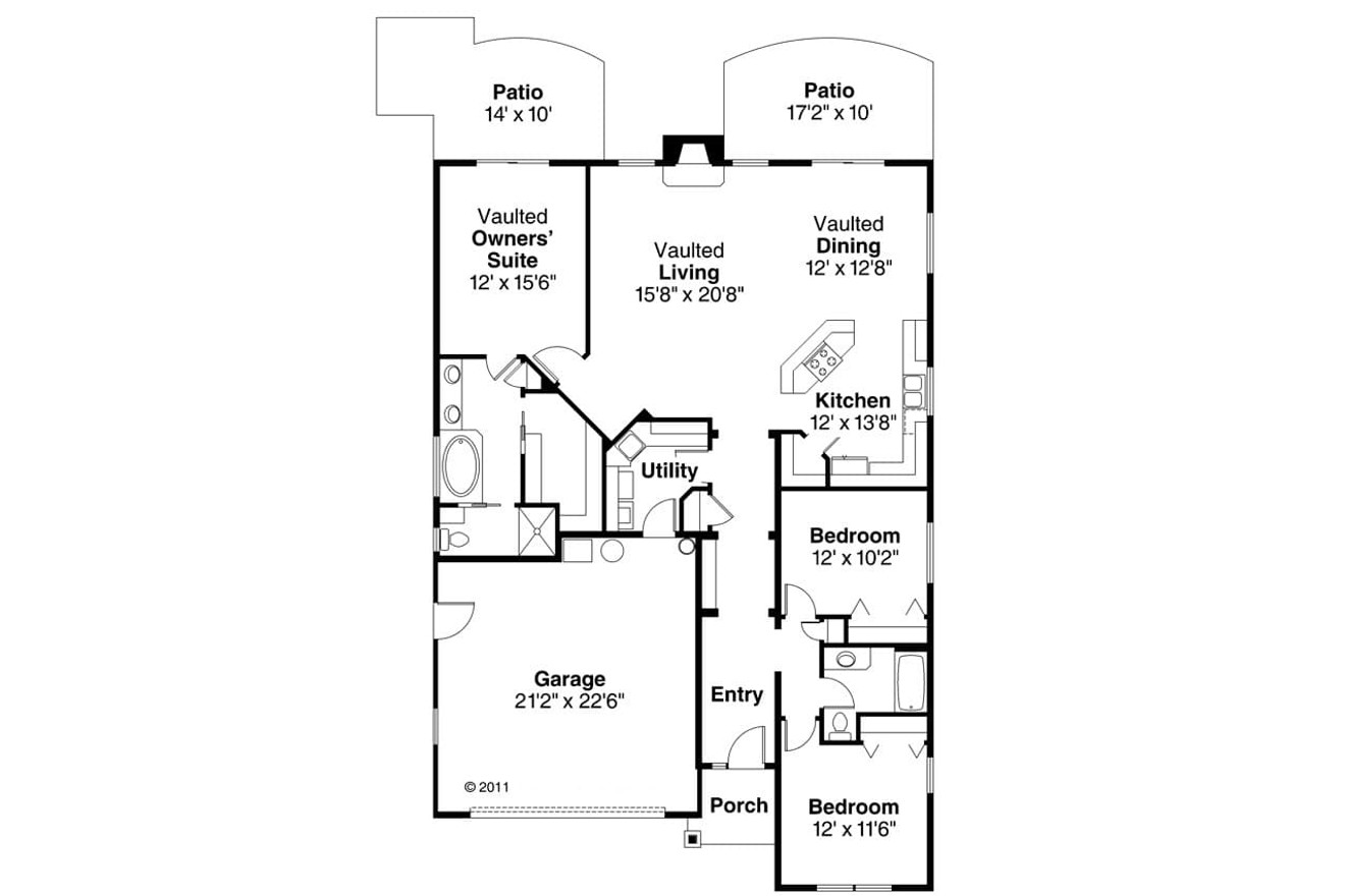 Craftsman House Plan - Russellville 83183 - 1st Floor Plan