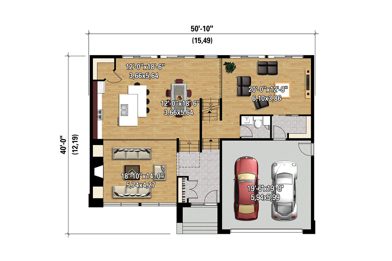 Contemporary House Plan - 83289 - 1st Floor Plan