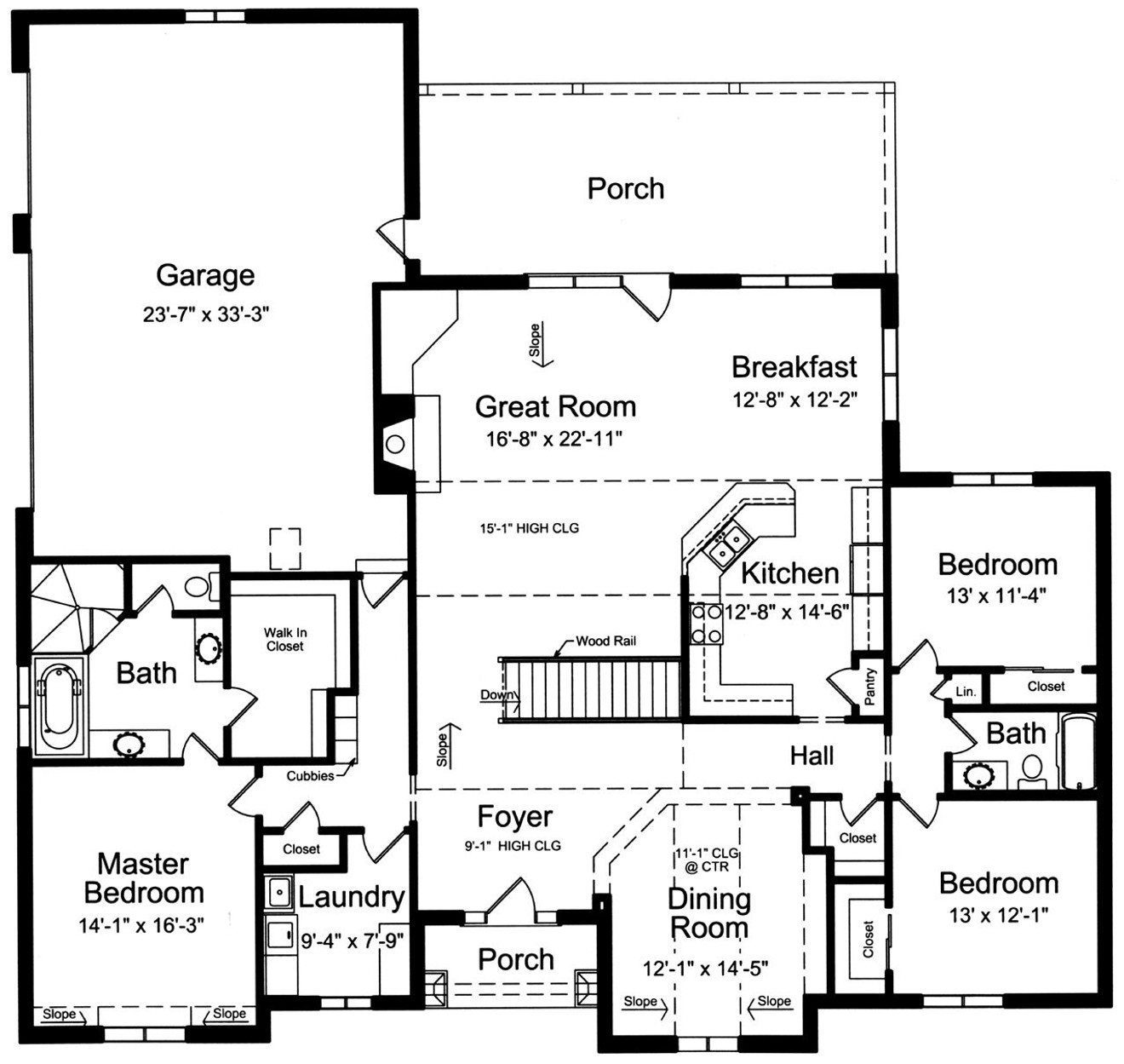 Craftsman House Plan - Marquis 83388 - 1st Floor Plan