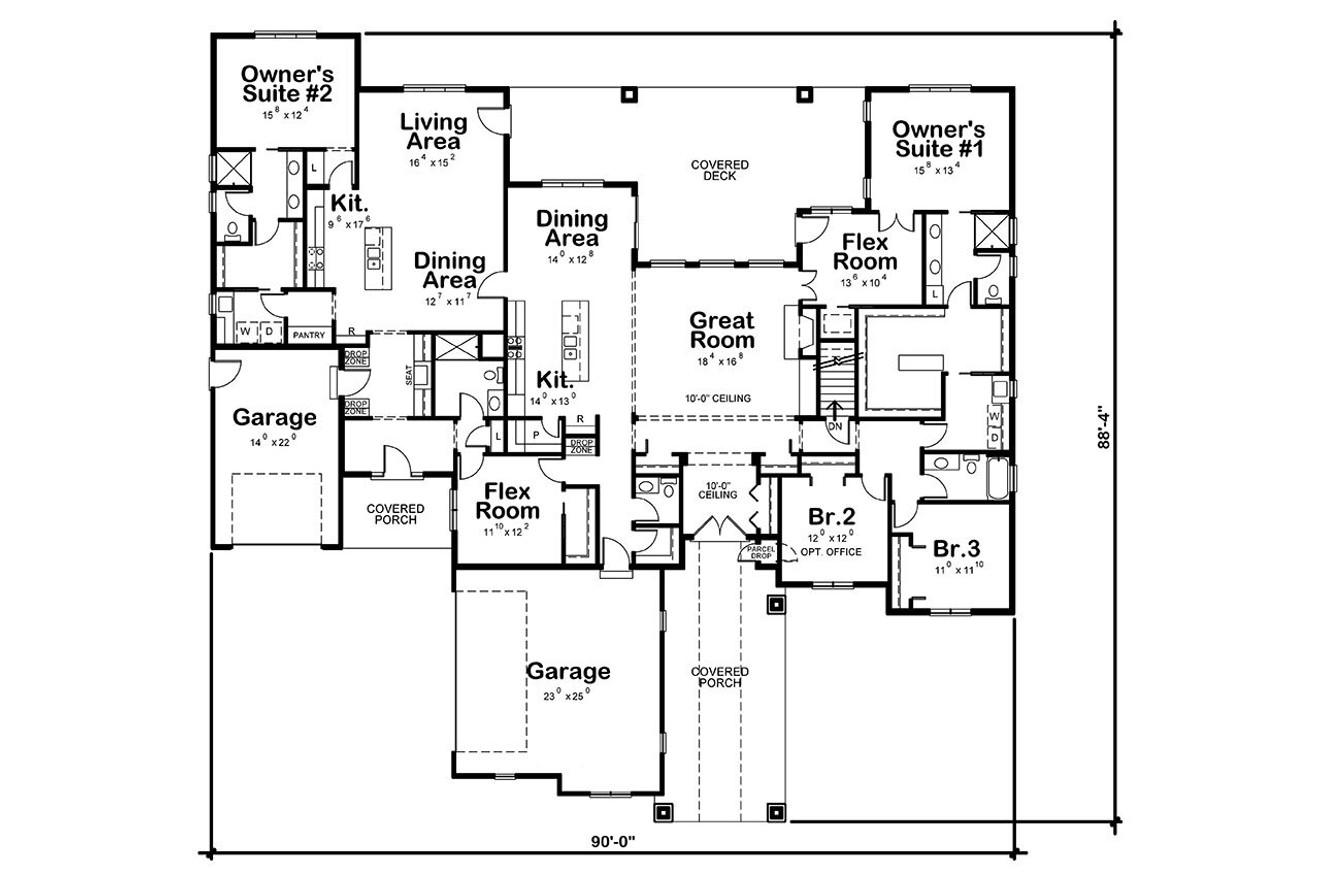 Traditional House Plan - Bauer Creek 83453 - 1st Floor Plan