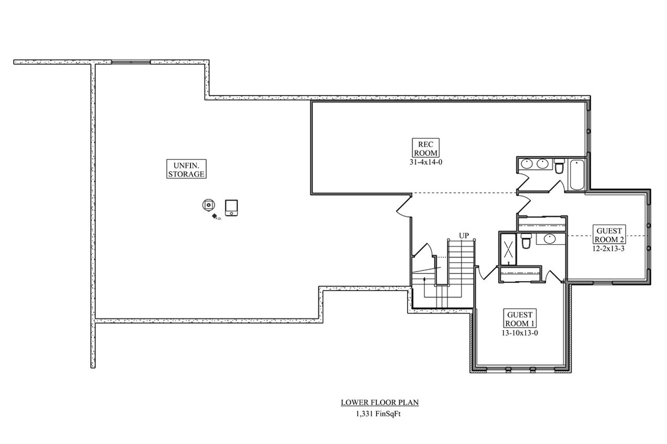 Prairie House Plan - Indigo Bridge 83462 - Basement Floor Plan