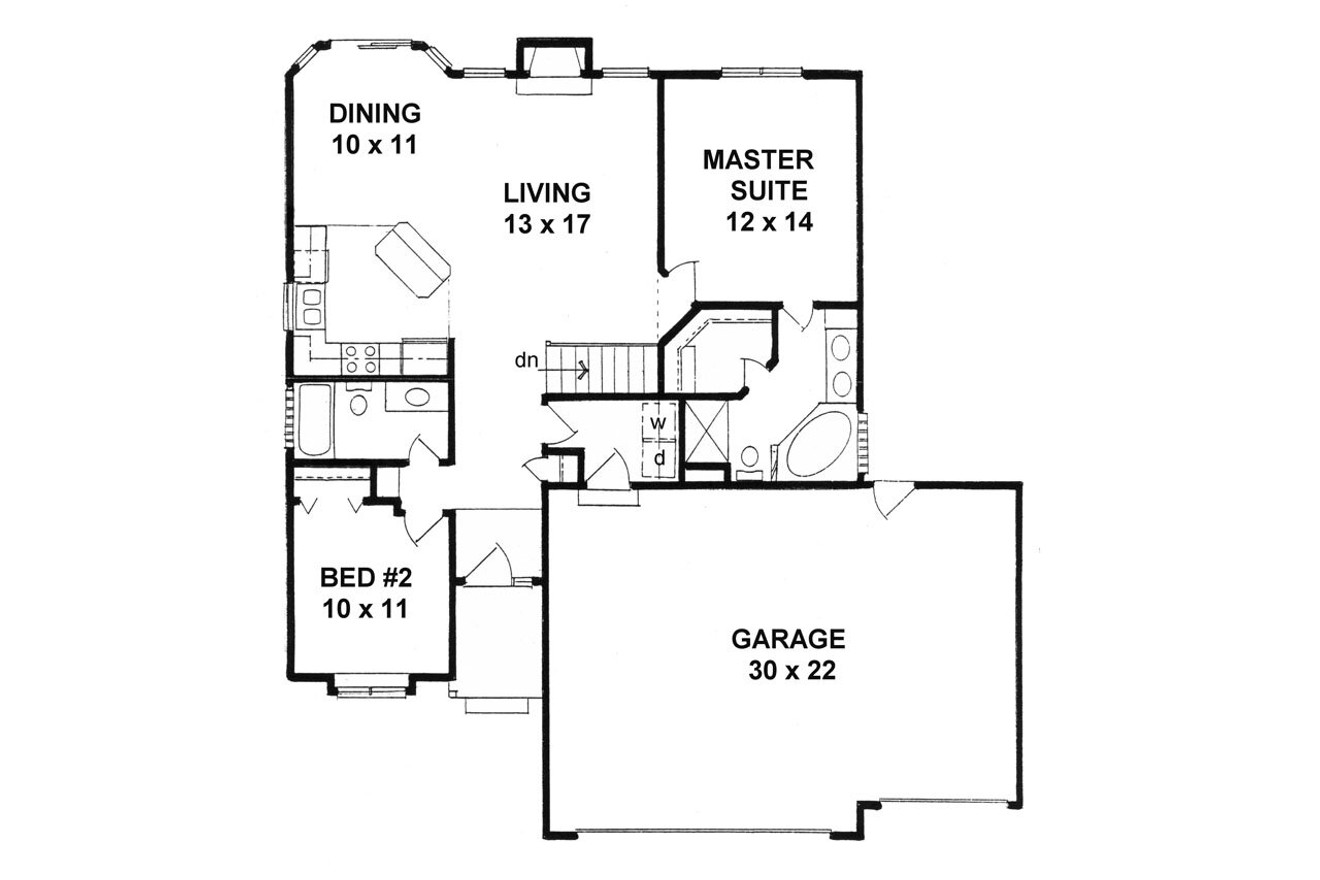 Traditional House Plan - 83855 - 1st Floor Plan