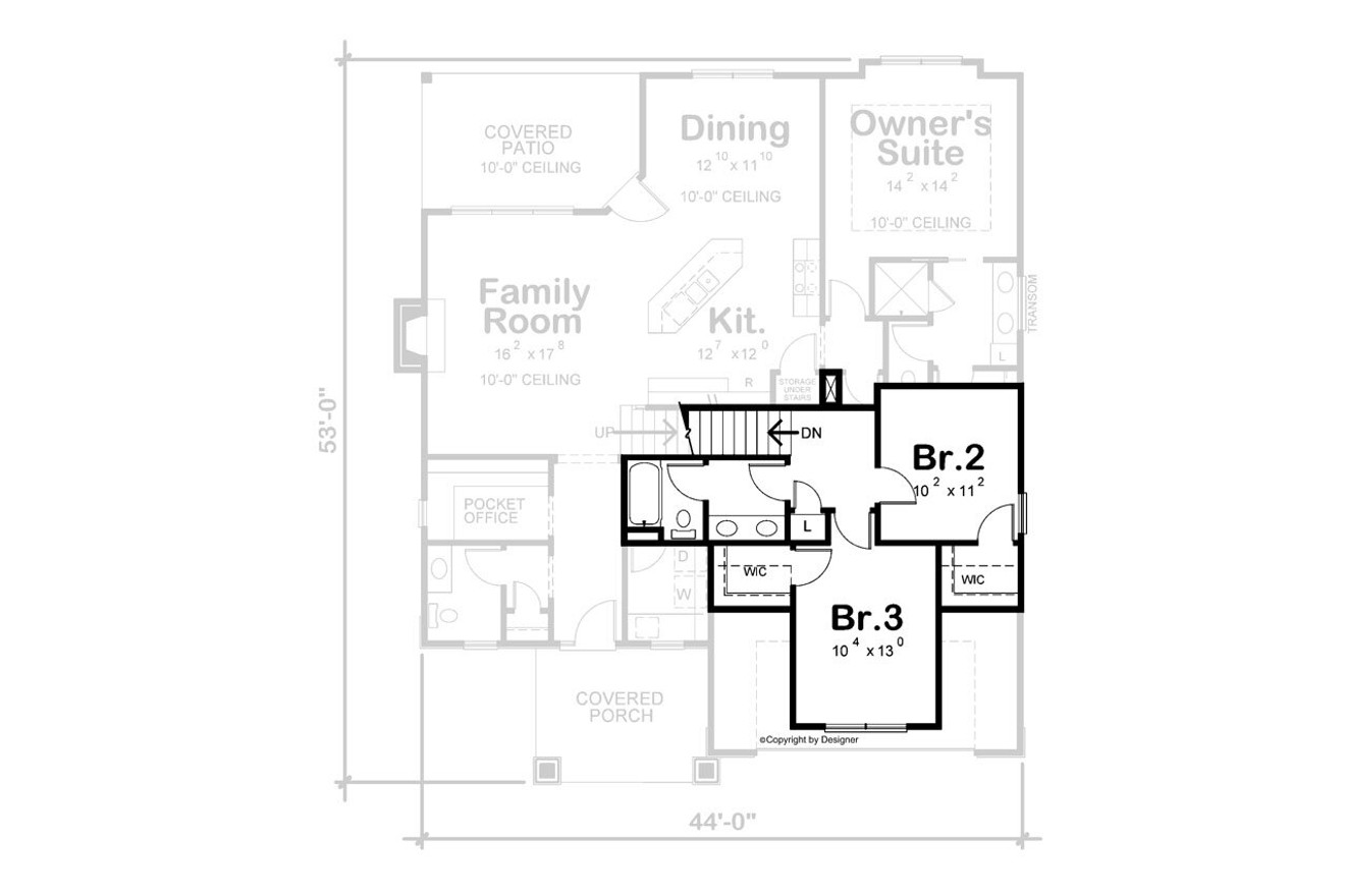 Secondary Image - Craftsman House Plan - Bassett Grove 84038 - 2nd Floor Plan