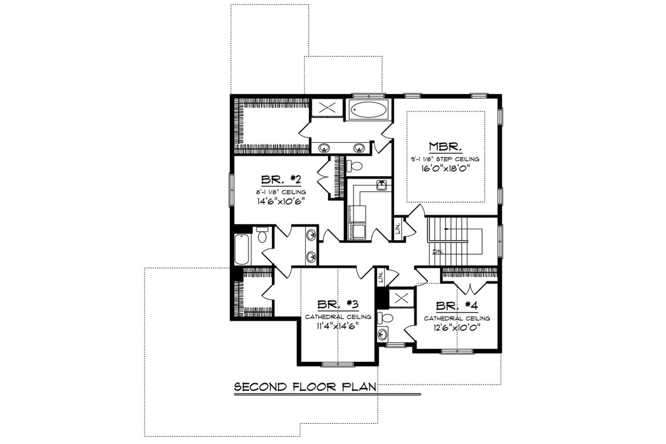 Secondary Image - Country House Plan - 84194 - 2nd Floor Plan