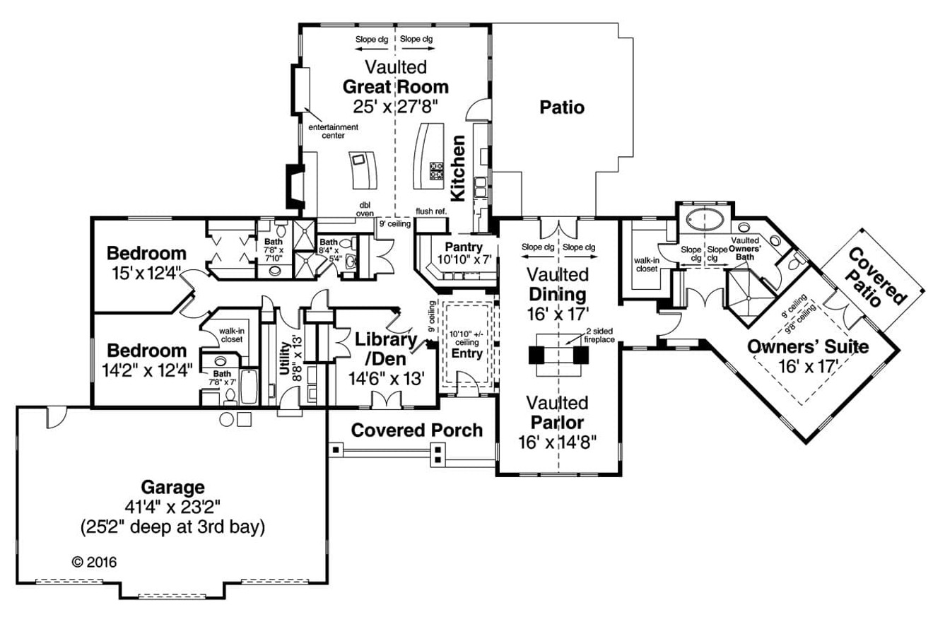 Ranch House Plan - Bellewood 84387 - 1st Floor Plan