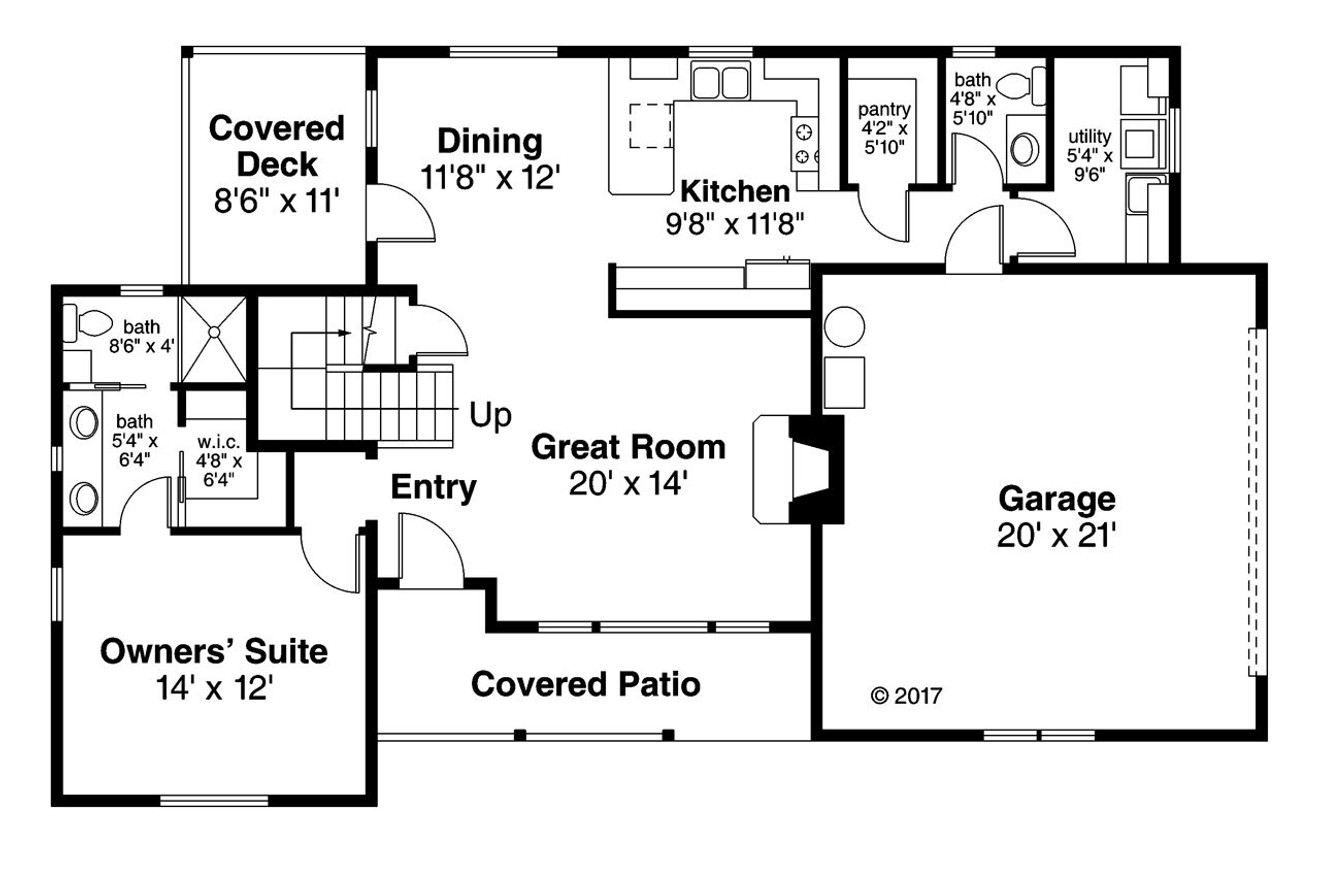 Country House Plan - Farmington 84654 - 1st Floor Plan