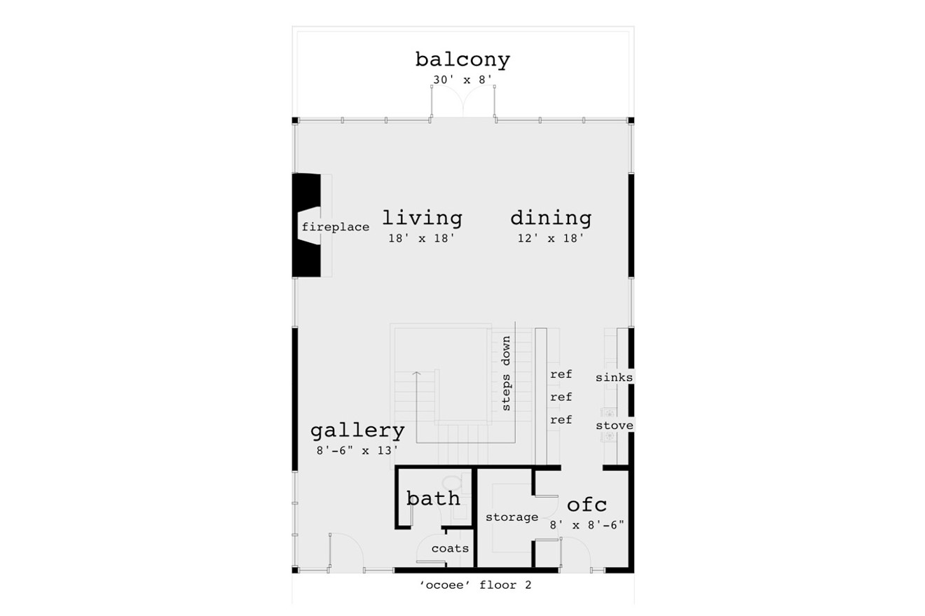 Secondary Image - Modern House Plan - Ocoee 84730 - 2nd Floor Plan