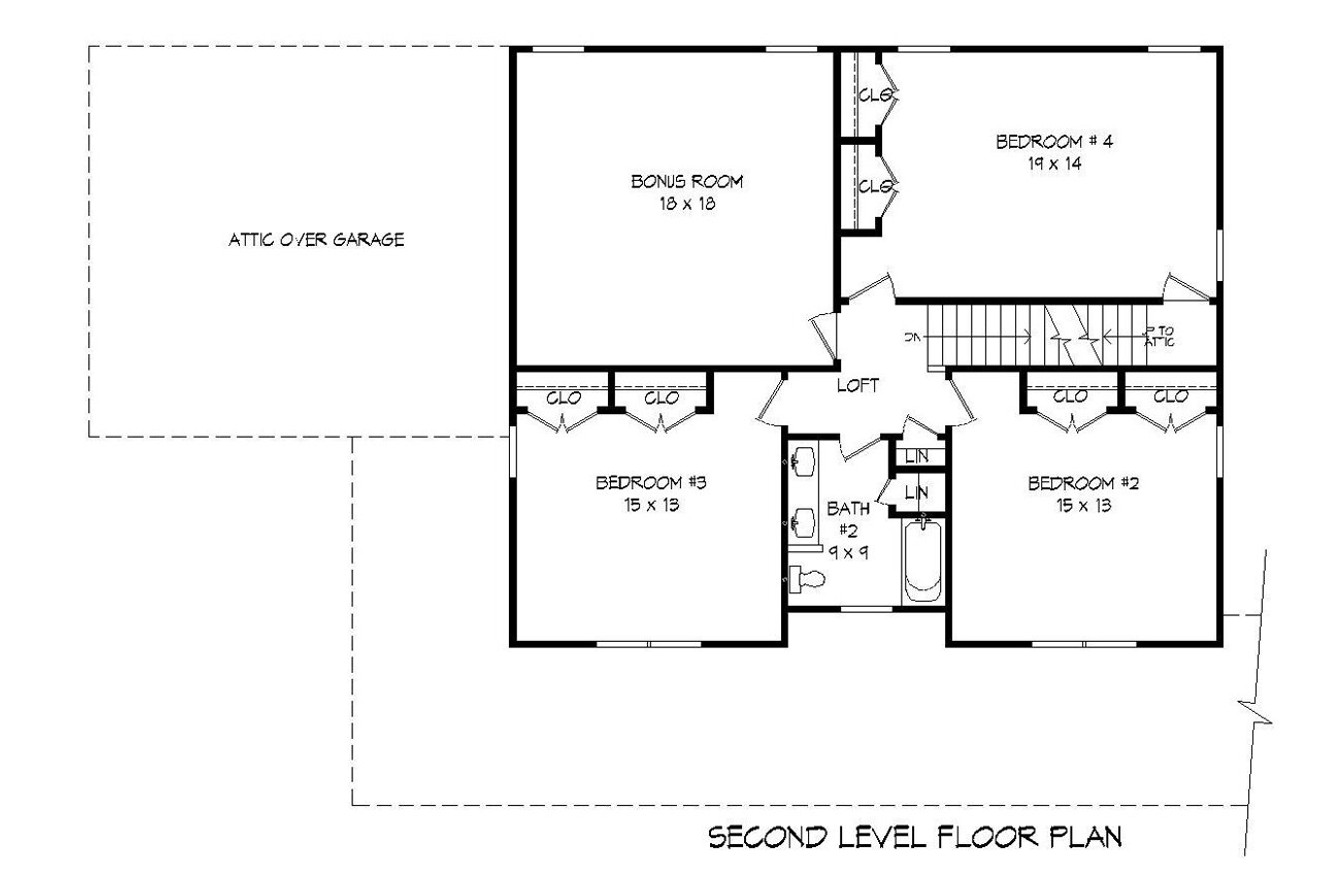 Secondary Image - Country House Plan - 84778 - 2nd Floor Plan