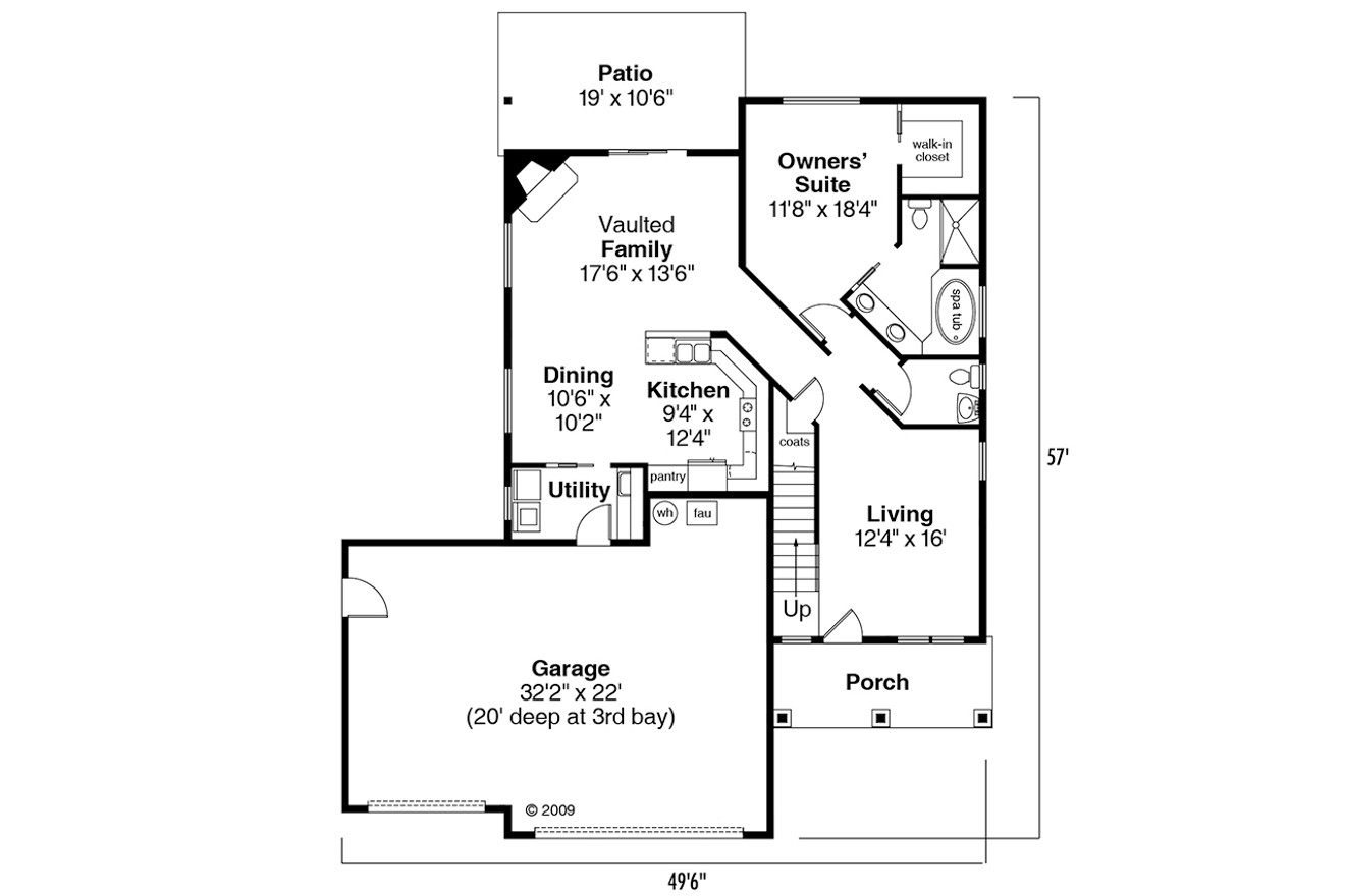 Craftsman House Plan - Eastham 84905 - 1st Floor Plan