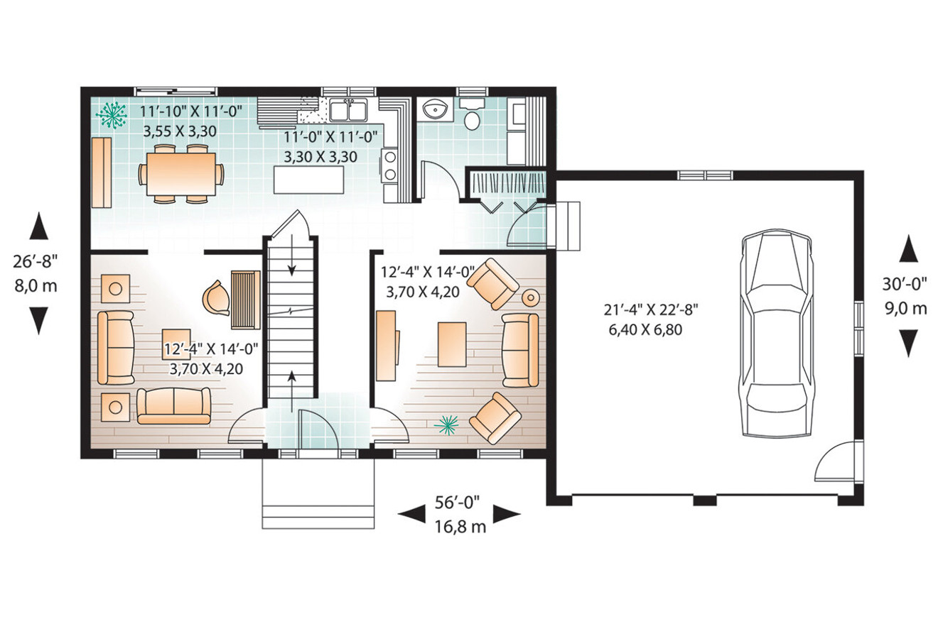 Colonial House Plan - Ellington 85013 - 1st Floor Plan