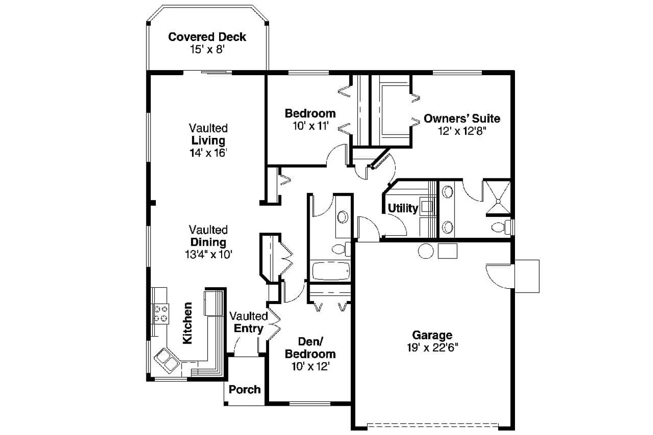 Ranch House Plan - Dexter 85373 - 1st Floor Plan