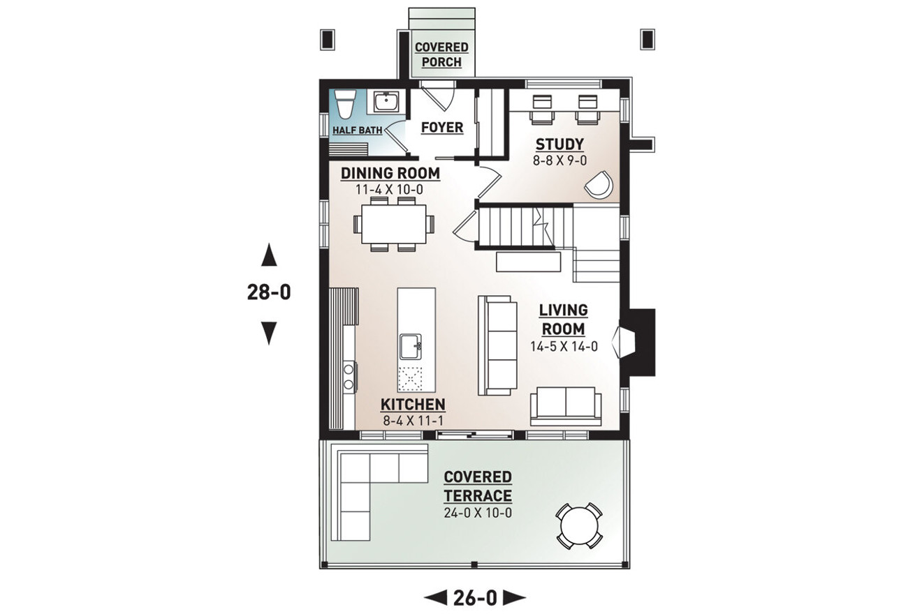Contemporary House Plan - Taylor 85611 - 1st Floor Plan