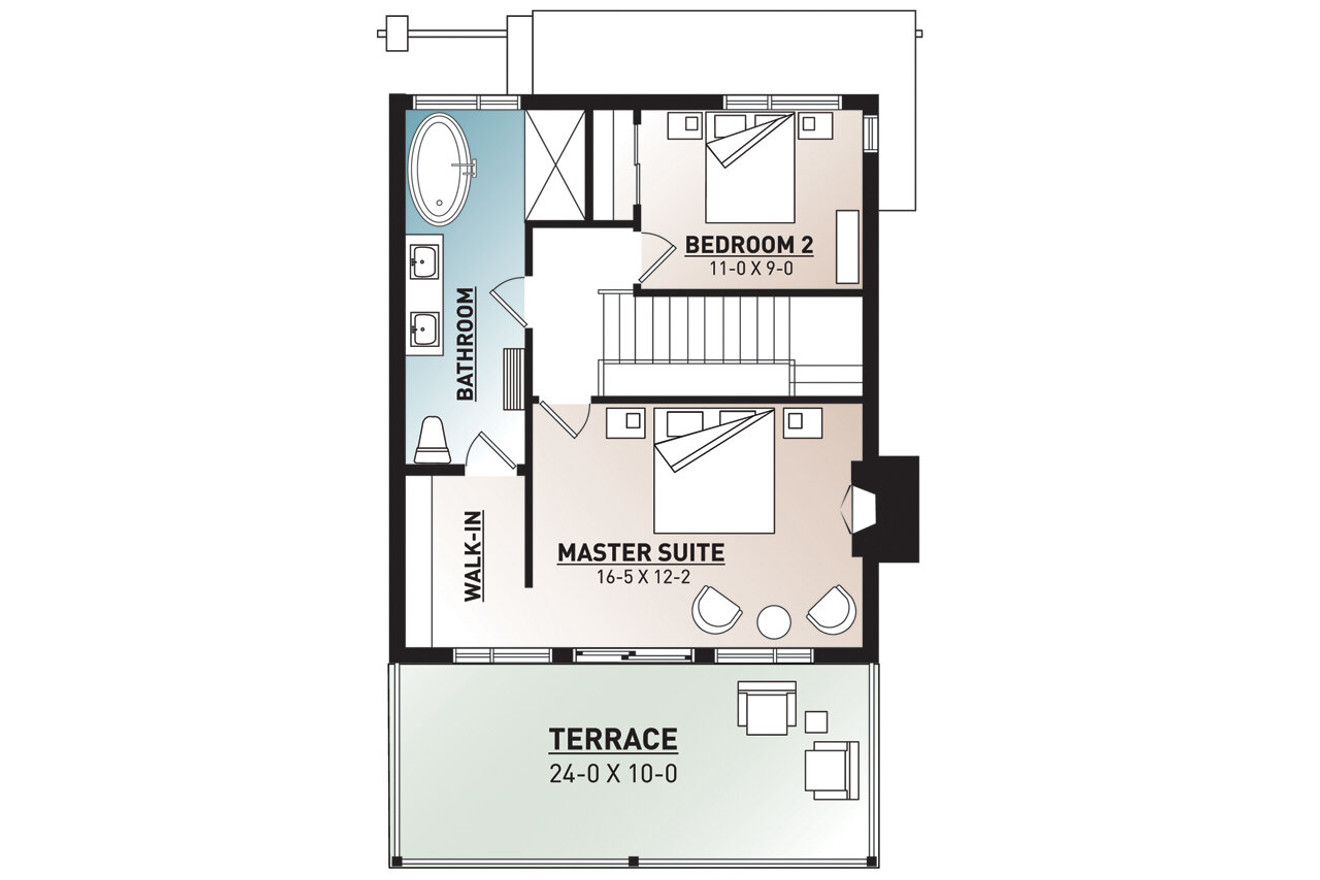 Secondary Image - Contemporary House Plan - Taylor 85611 - 2nd Floor Plan