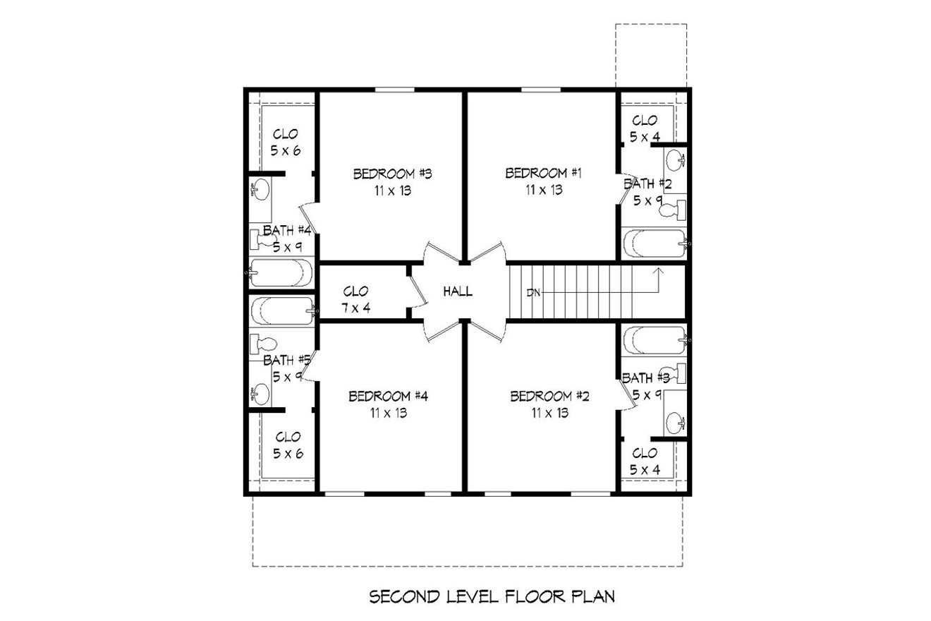 Secondary Image - Colonial House Plan - 85655 - 2nd Floor Plan