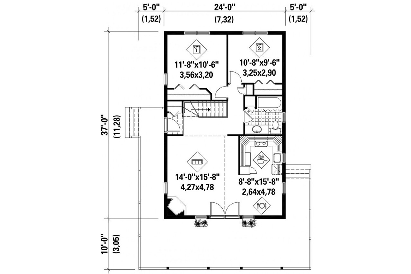 Cottage House Plan - 85674 - 1st Floor Plan