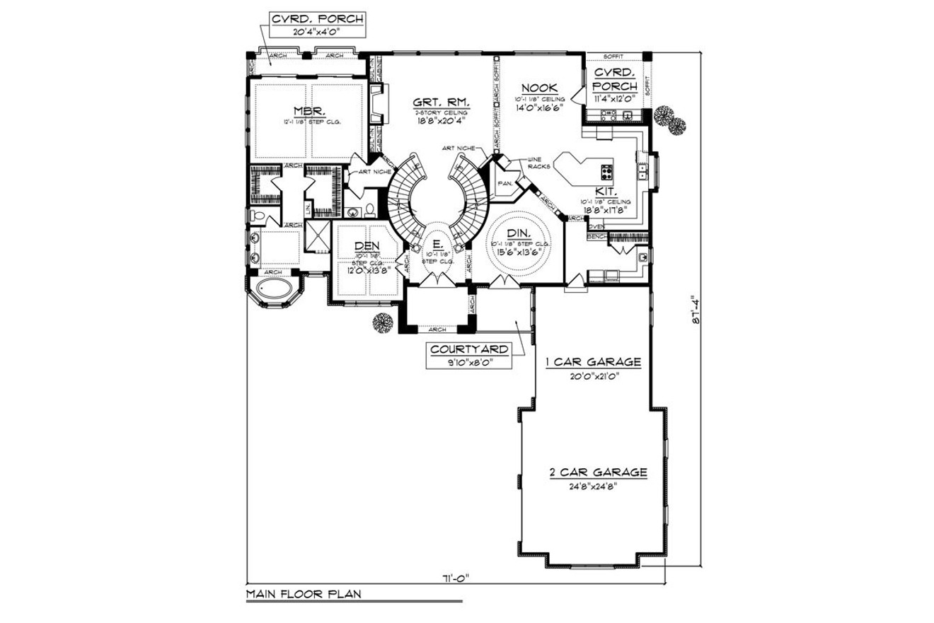 Tuscan House Plan - 85673 - 1st Floor Plan