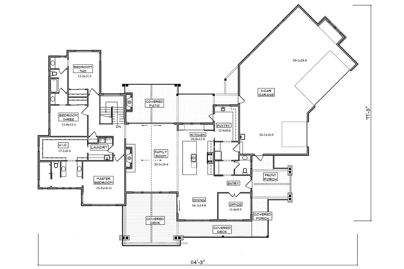 Craftsman House Plan - Seawall Point 85826 - 1st Floor Plan
