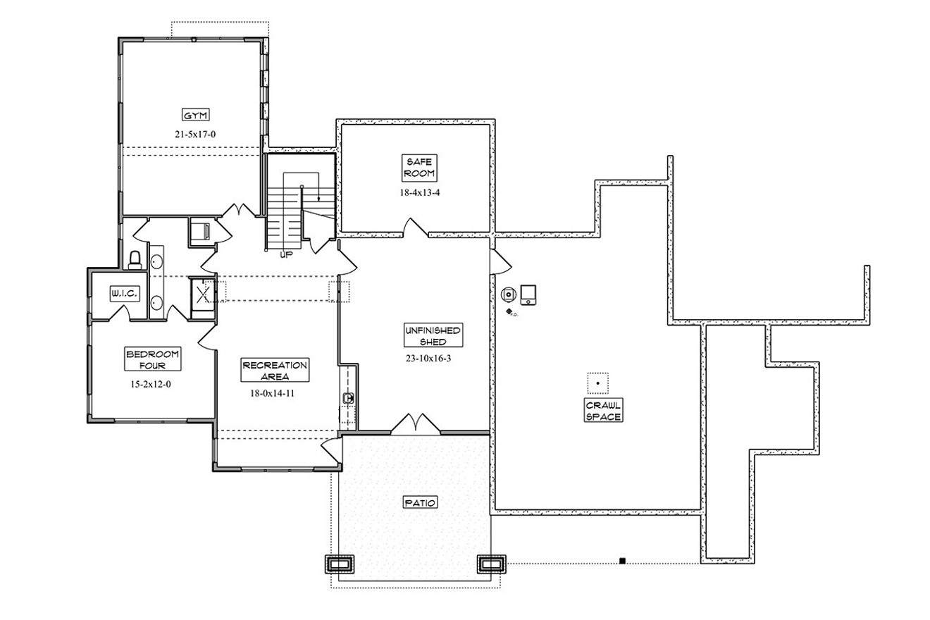 Craftsman House Plan - Seawall Point 85826 - Basement Floor Plan
