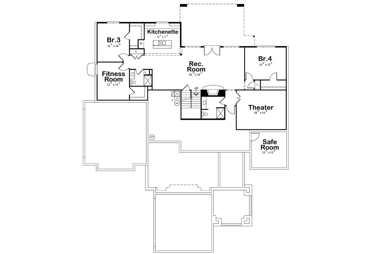 Secondary Image - European House Plan - Ashwood Glenn 86001 - Basement Floor Plan