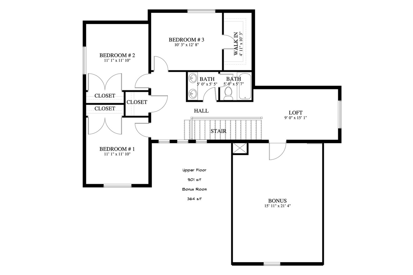 Secondary Image - Farmhouse House Plan - Ashwood 85901 - 2nd Floor Plan