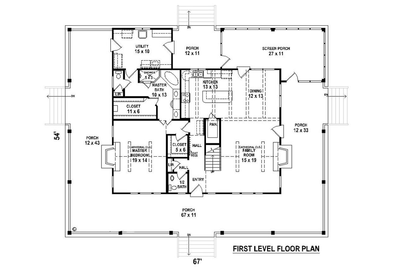 Country House Plan - 86088 - 1st Floor Plan