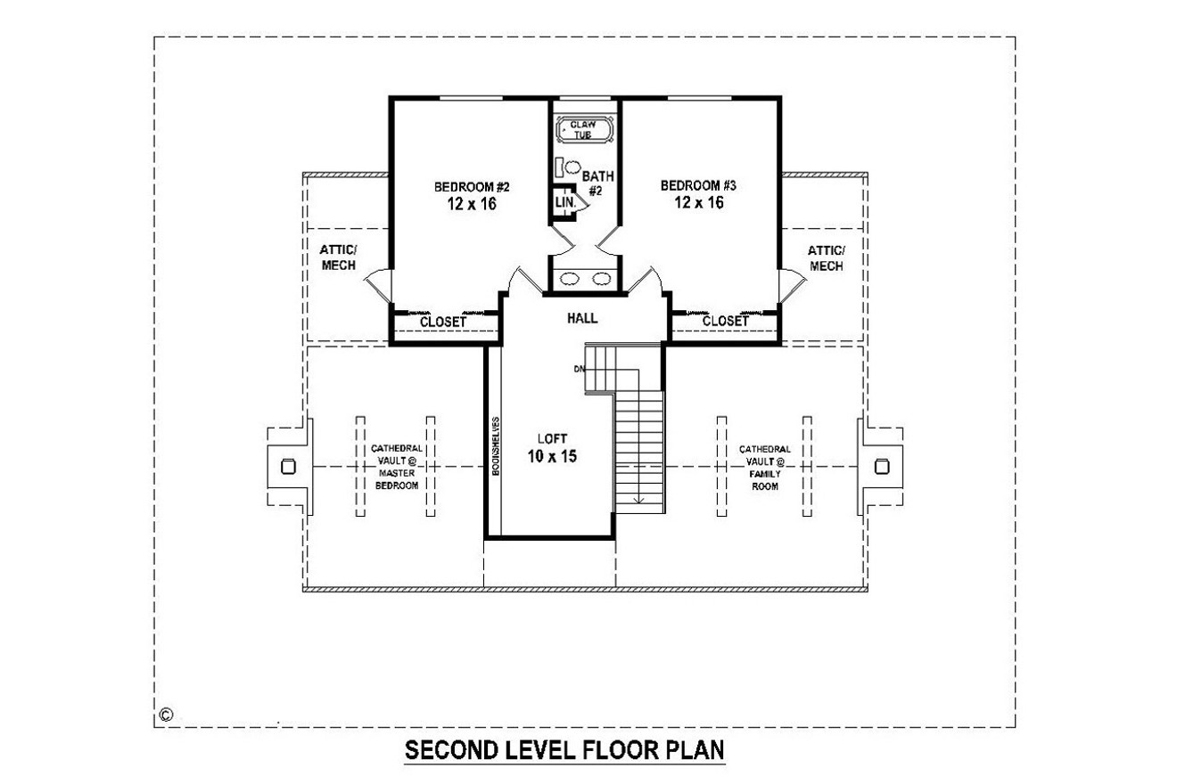 Secondary Image - Country House Plan - 86088 - 2nd Floor Plan