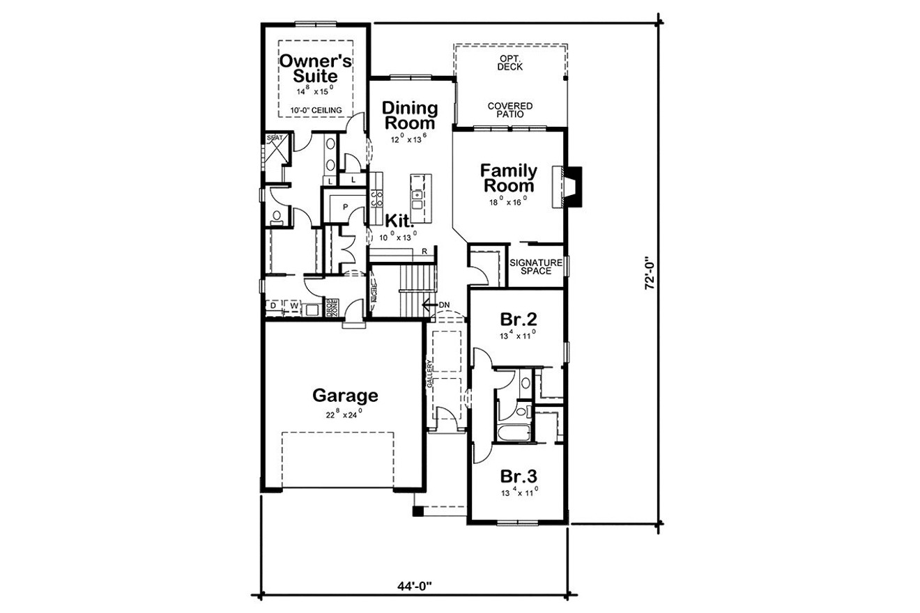 Craftsman House Plan - Kinsey Creek 86169 - 1st Floor Plan