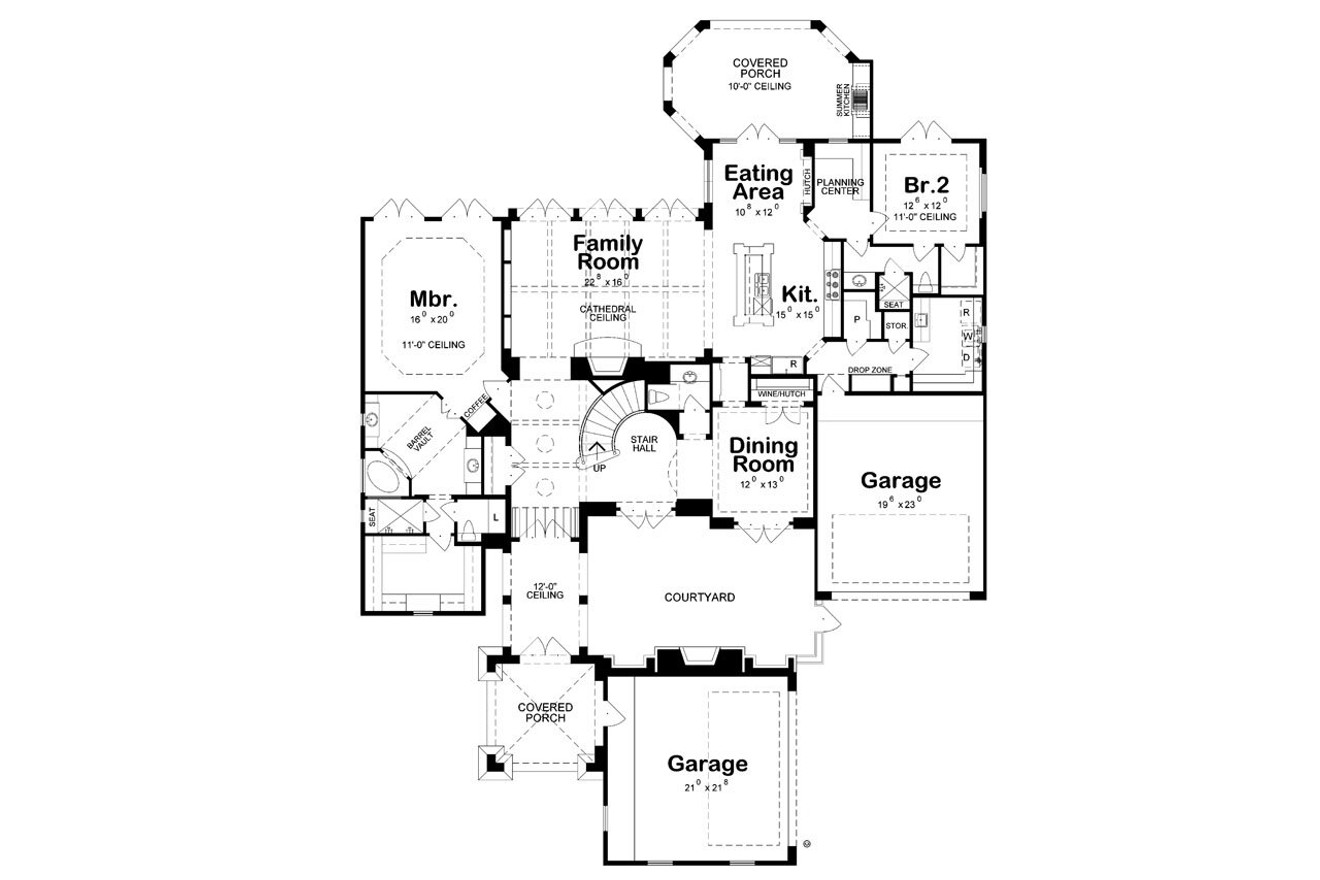 European House Plan - Ashwood Manor II 86286 - 1st Floor Plan