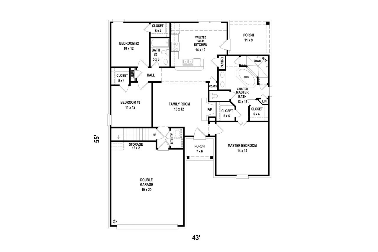 European House Plan - 86320 - 1st Floor Plan