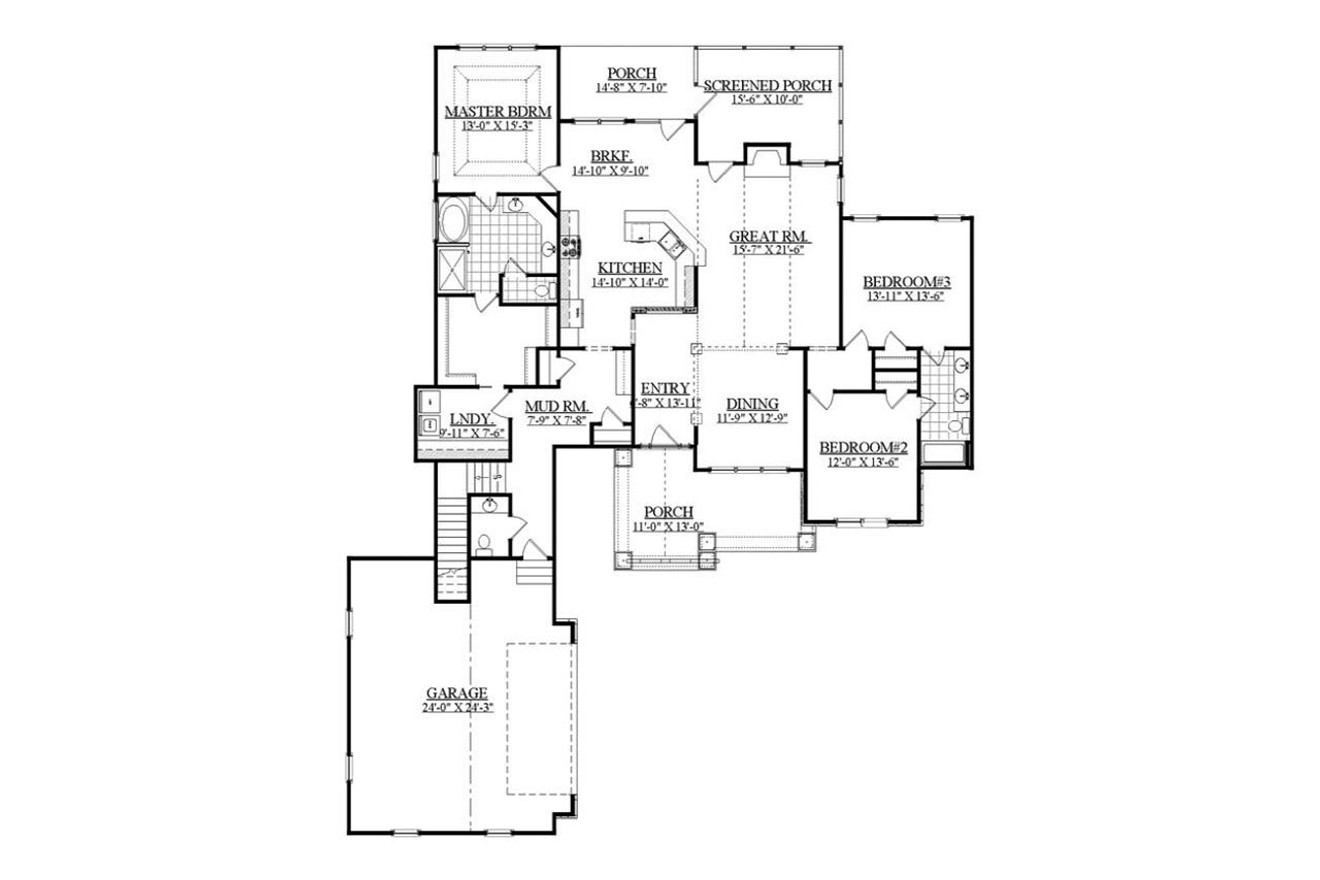 Craftsman House Plan - Englewood 86344 - 1st Floor Plan