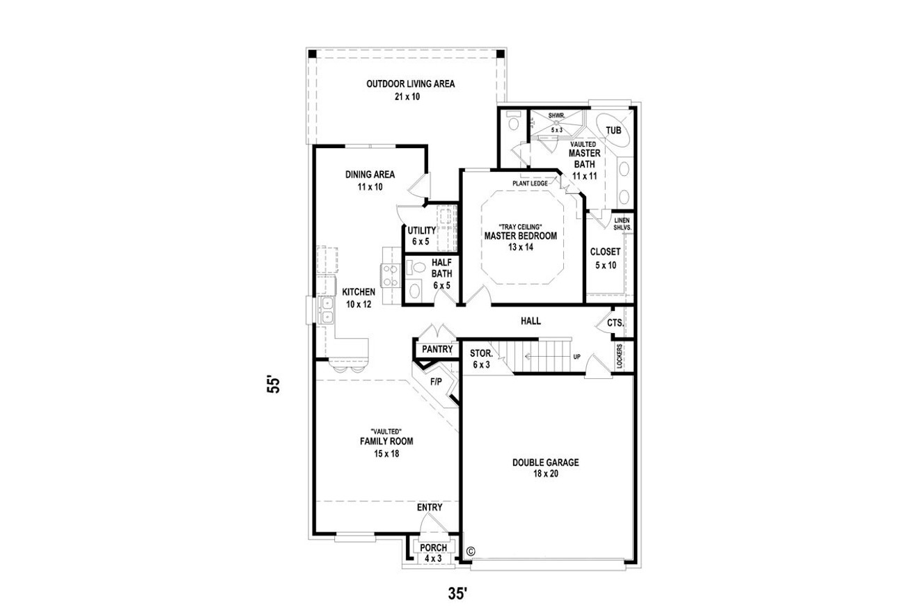 European House Plan - 86484 - 1st Floor Plan