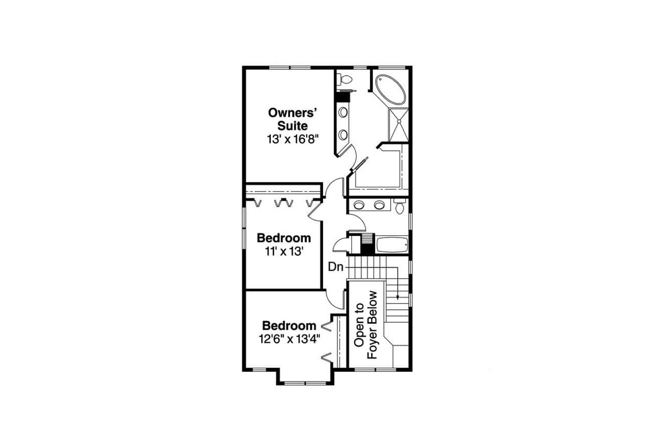 Secondary Image - Craftsman House Plan - Alderdale 86645 - 2nd Floor Plan