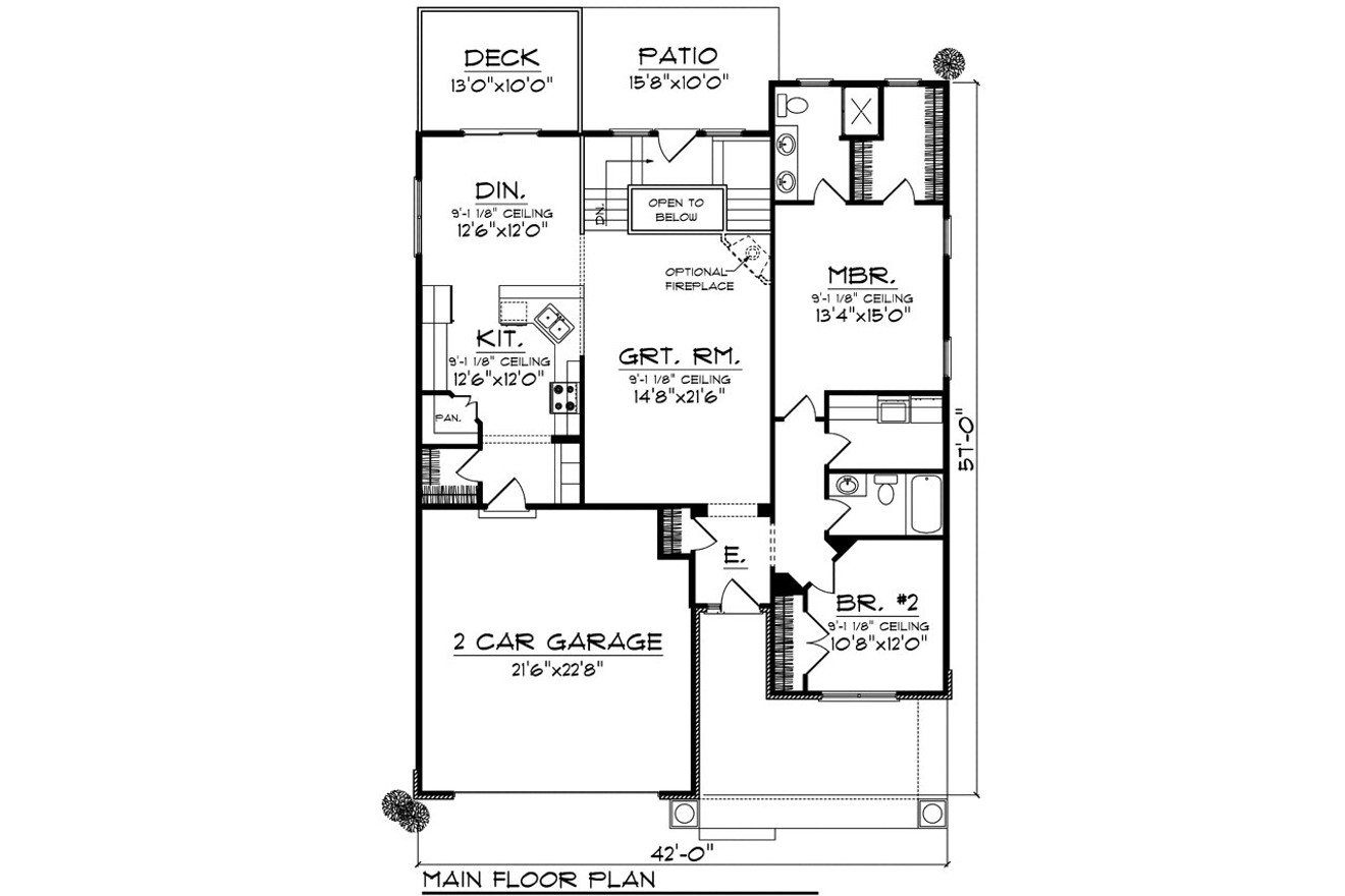 Ranch House Plan - 86811 - 1st Floor Plan