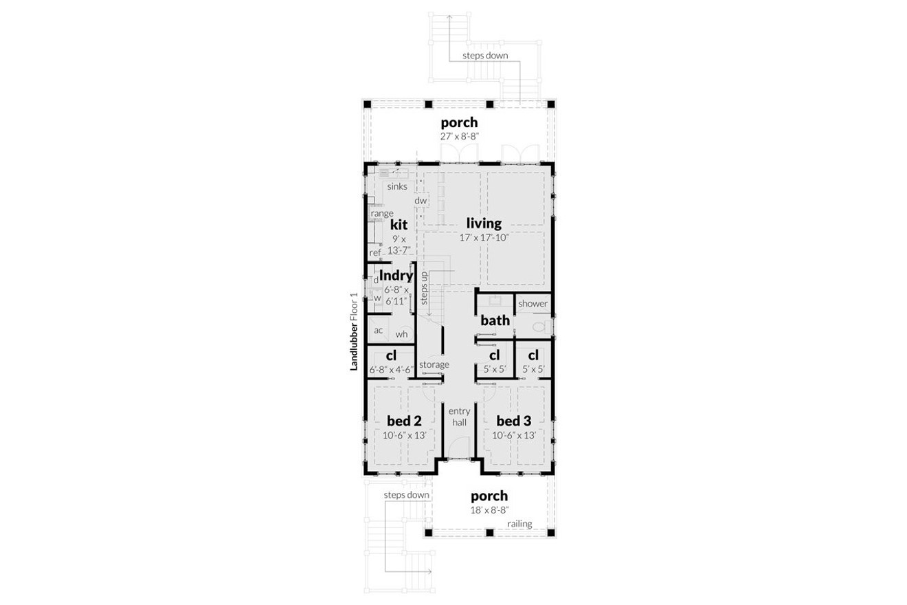 Cape Cod House Plan - Landlubber 86878 - 1st Floor Plan