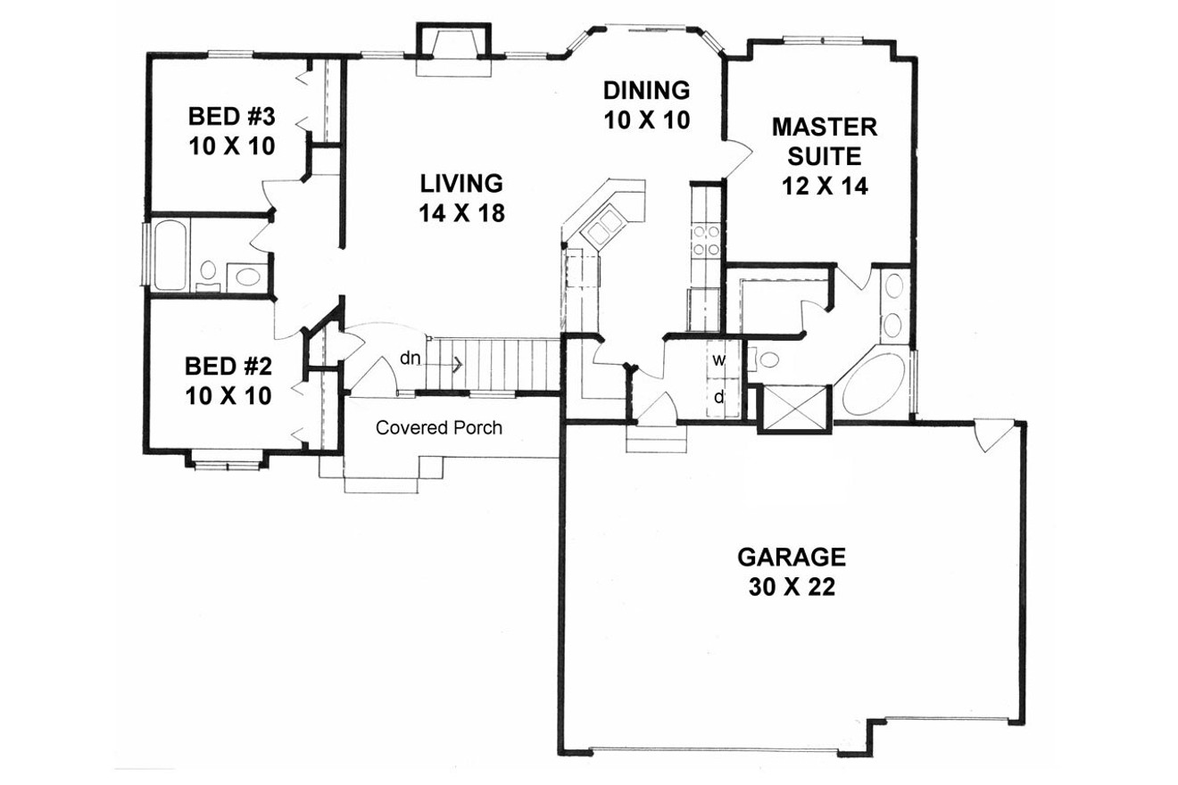 Traditional House Plan - 87195 - 1st Floor Plan