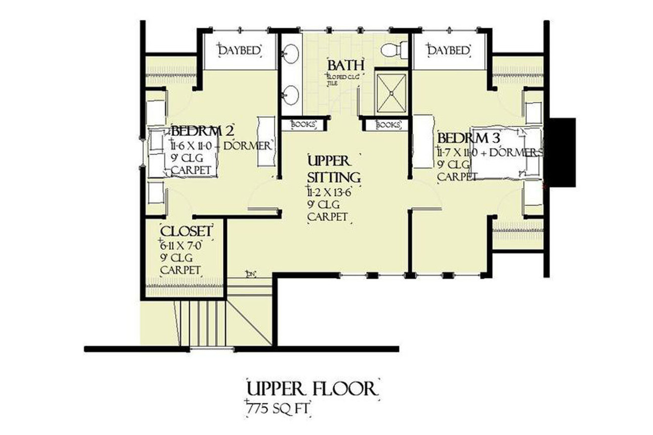 Secondary Image - Farmhouse House Plan - Backwater 87319 - 2nd Floor Plan