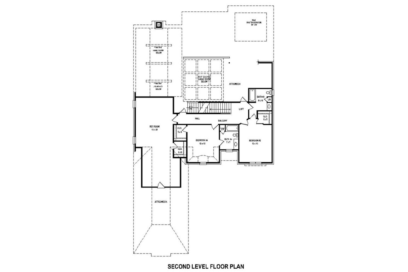 Secondary Image - European House Plan - 87555 - 2nd Floor Plan