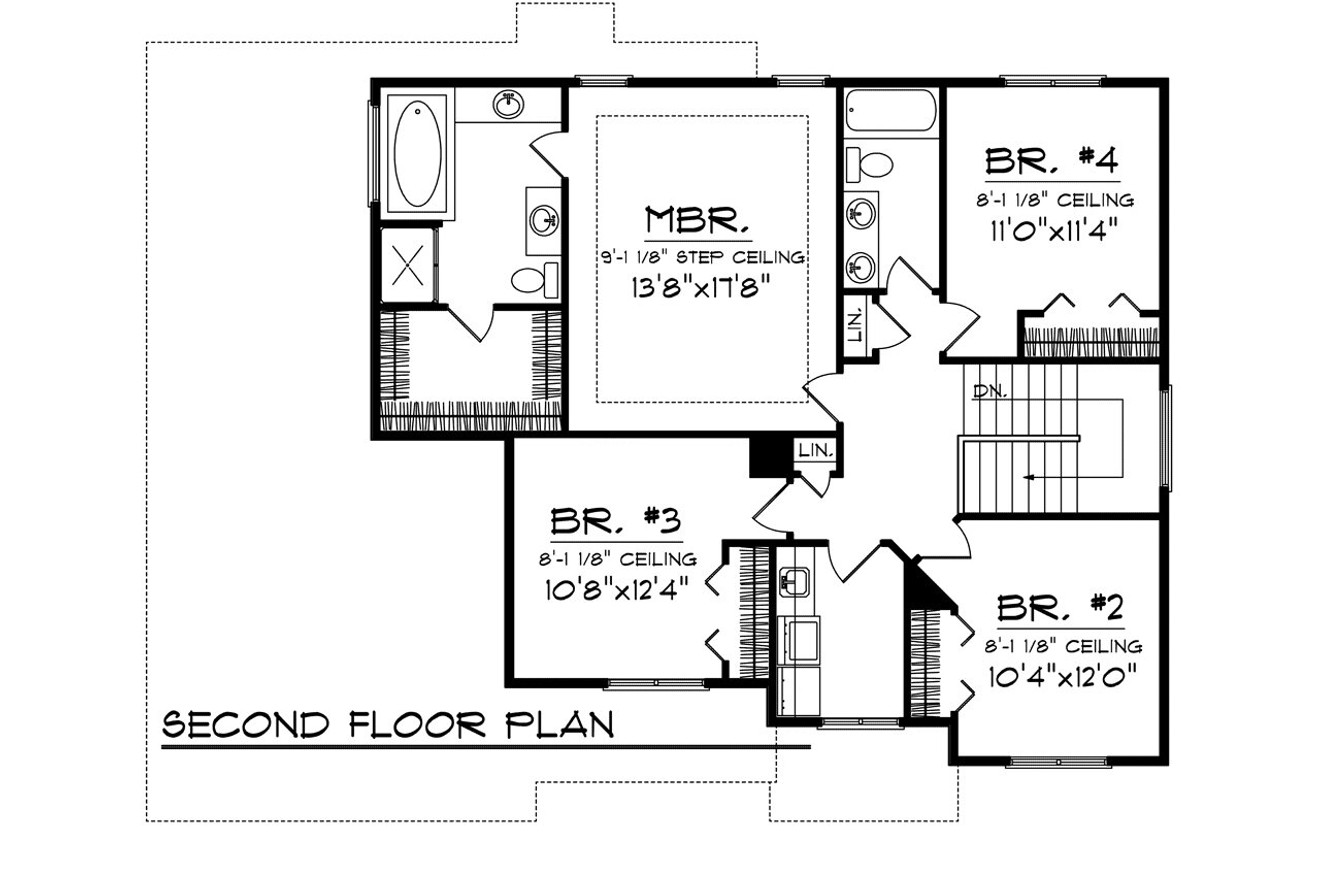 Secondary Image - Prairie House Plan - 87598 - 2nd Floor Plan