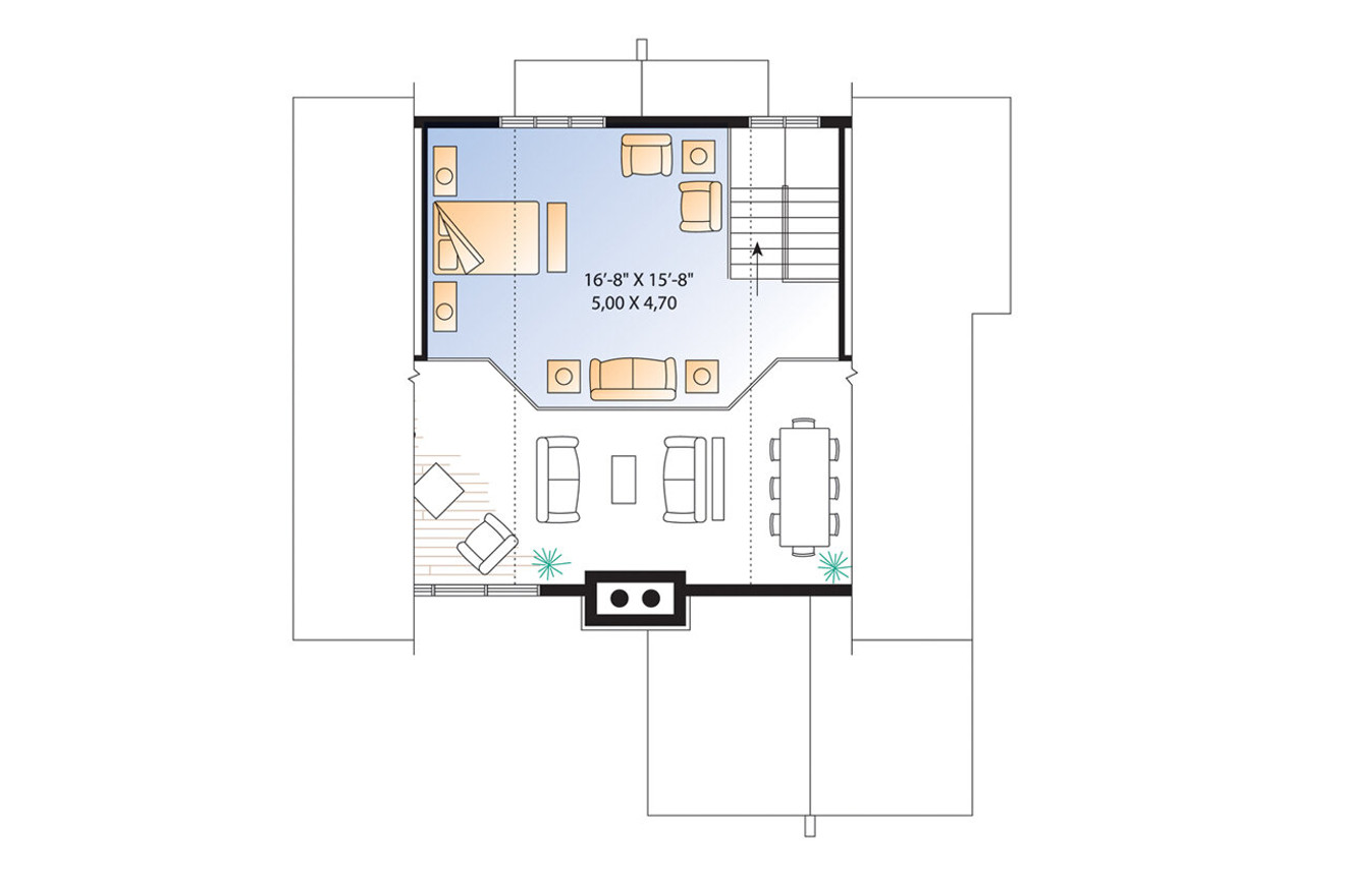 A-Frame House Plan - The Sun Stream 2 87604 - 2nd Floor Plan