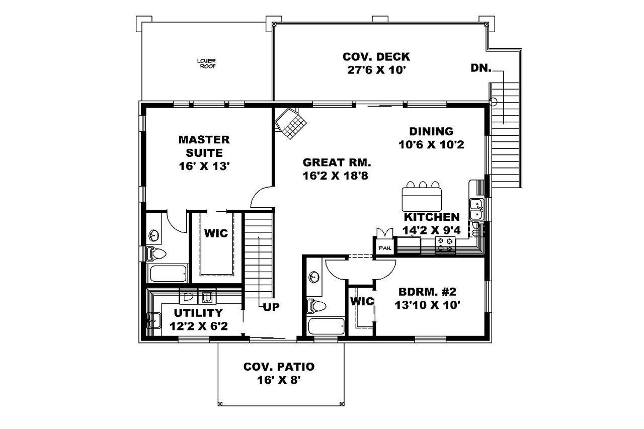 Traditional House Plan - 87637 - 1st Floor Plan