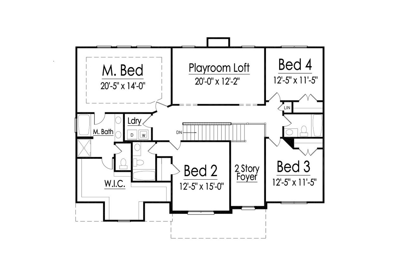 Traditional House Plan - 87623 - 2nd Floor Plan