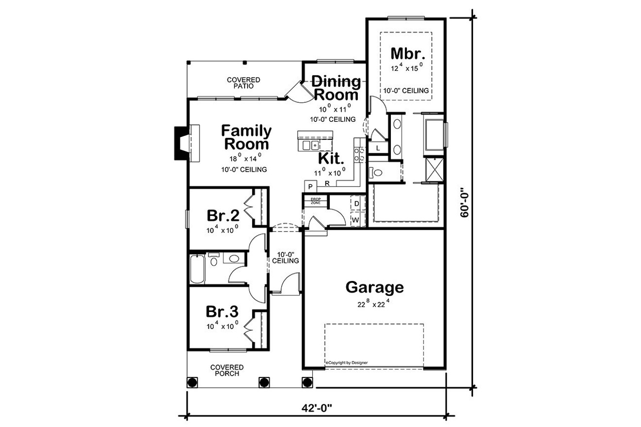 Cottage House Plan - Hemsworth 87881 - 1st Floor Plan