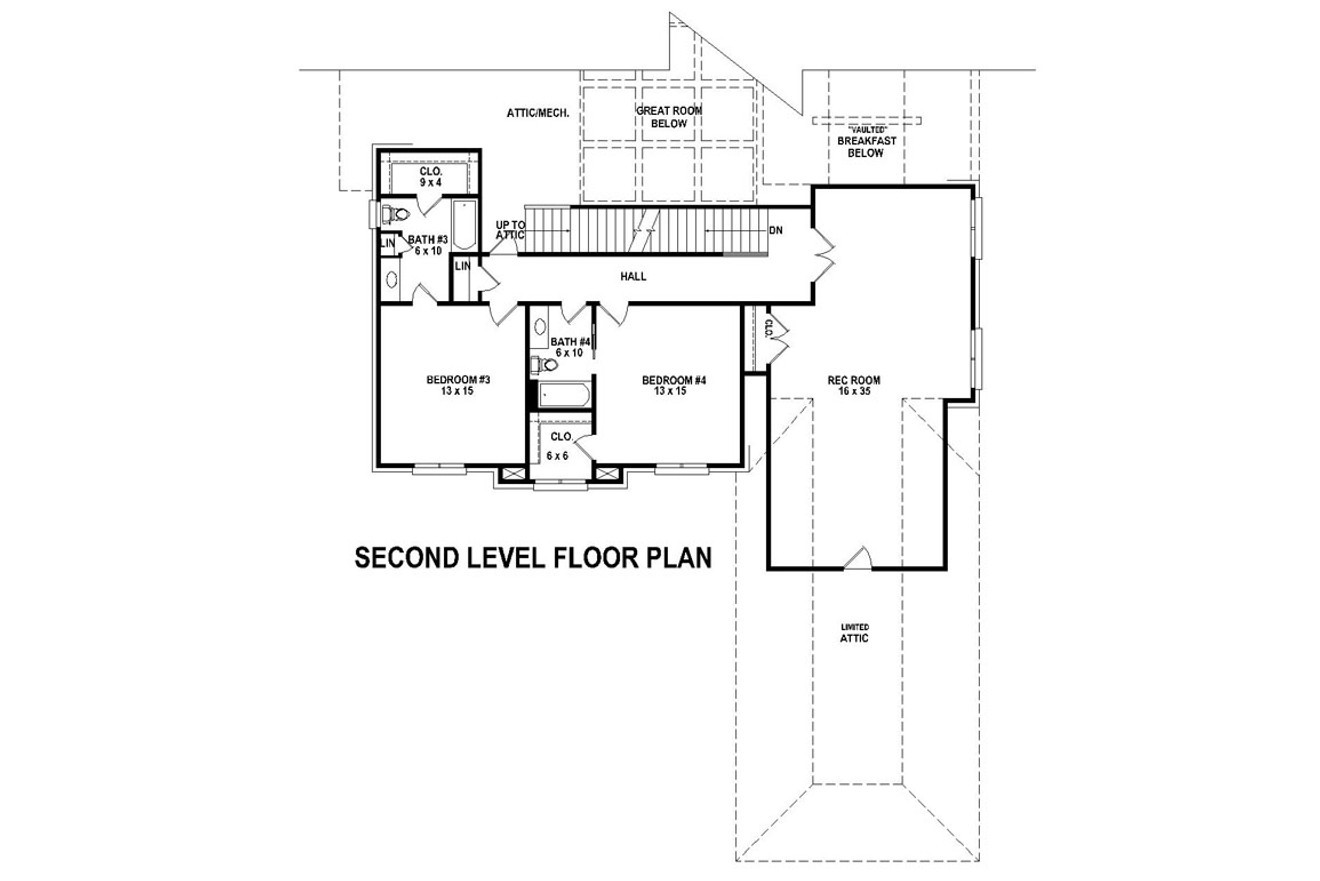 Secondary Image - European House Plan - 87960 - 2nd Floor Plan