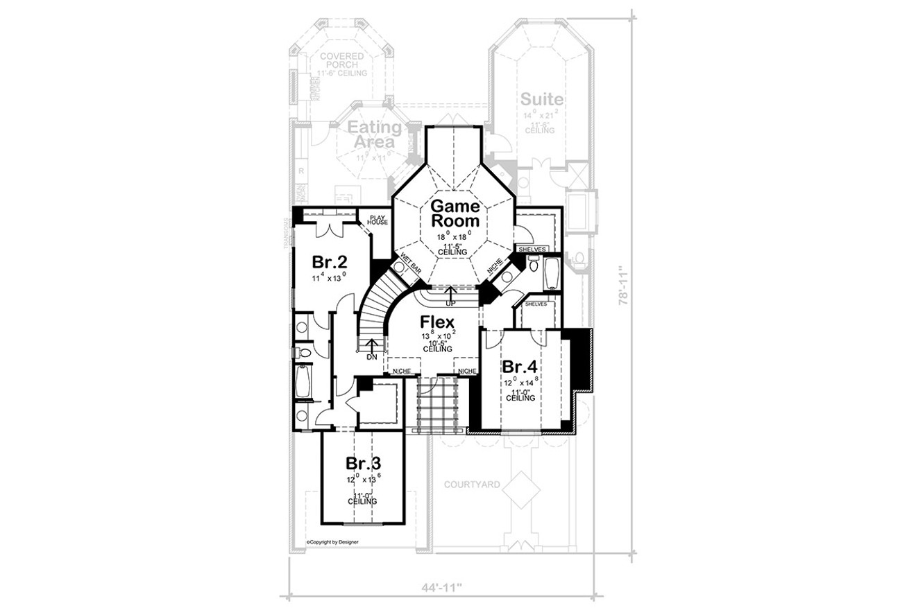 Secondary Image - European House Plan - Myles Estate 88030 - 2nd Floor Plan