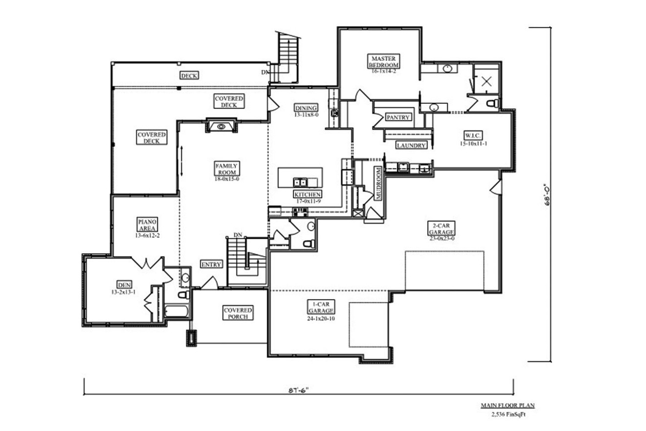 Modern House Plan - Fury 88068 - 1st Floor Plan