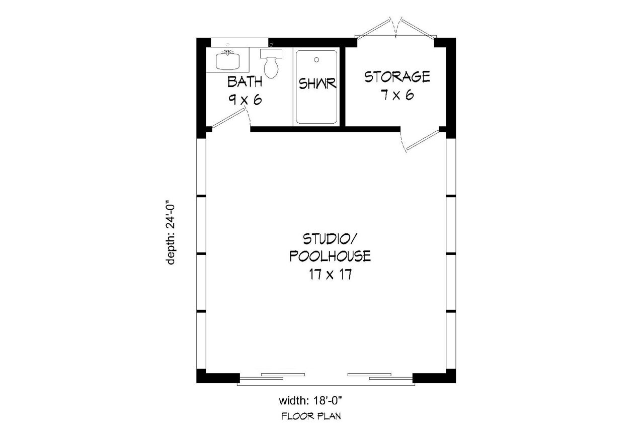 Traditional House Plan - Mariner Poolhouse 88144 - 1st Floor Plan
