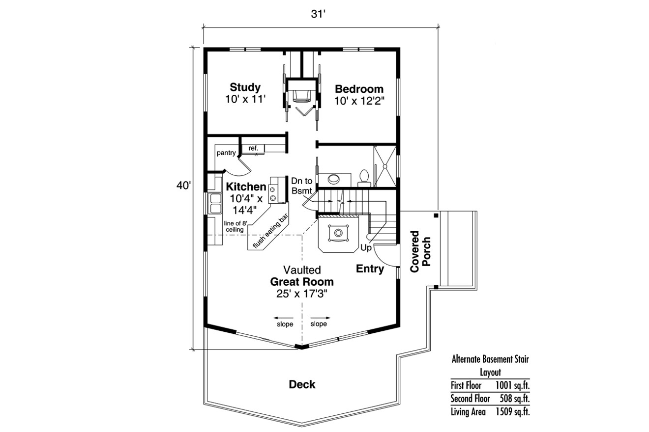 A-Frame House Plan - Timber Hill 88150 - Optional Floor Plan